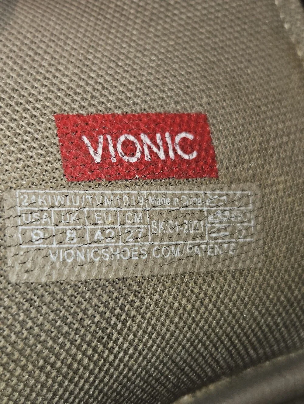 Vionic Kiwi Men's/Unisex Motion Control Orthotic Slide Sandal Camel Khaki Size 9